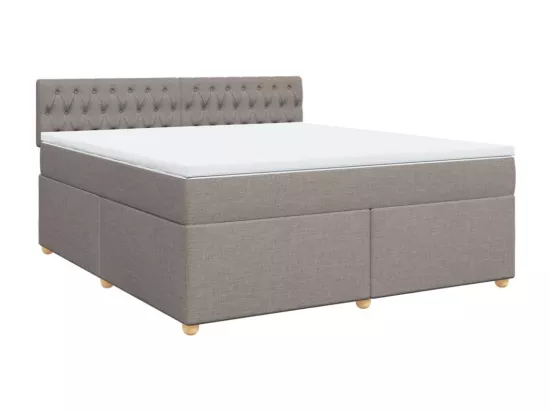 Sommier à lattes de lit avec matelas Taupe 180x200 cm Tissu