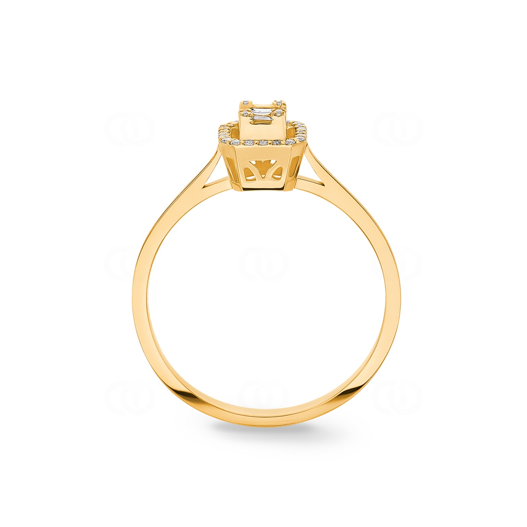 Verlobungsring 750/18 K Gelbgold mit Diamanten 0.16 ct. H/si