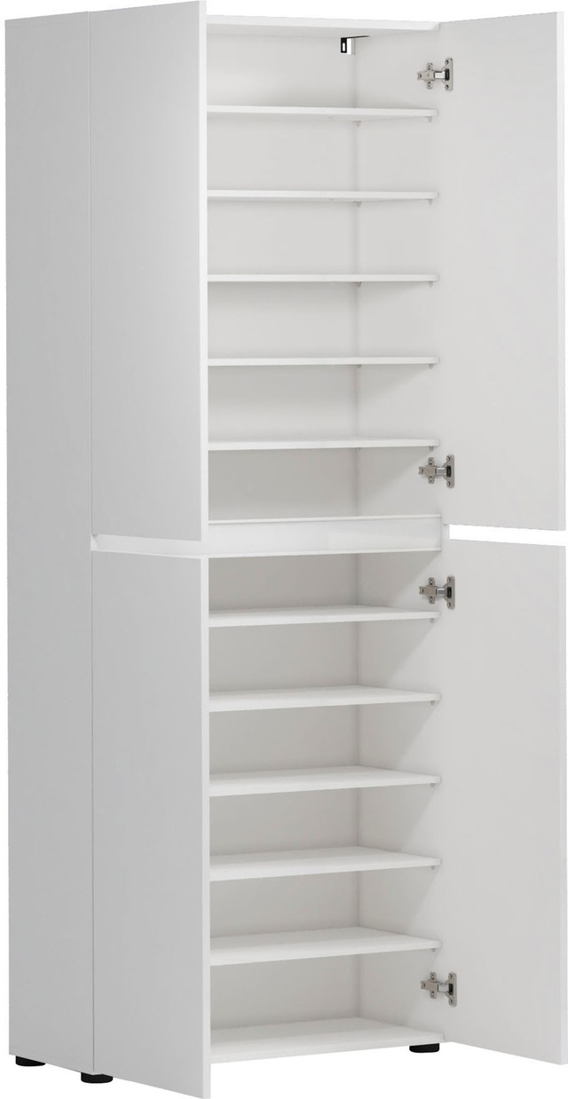 INOSIGN Schuhschrank »Mister,Schuhkommode,Schuhmöbel,Schuhablage,Schuhregal« Breite 80 cm, Höhe 200 cm, Tiefe 34 cm, 4 Türen, 12 Fächer, 2 Spiegel