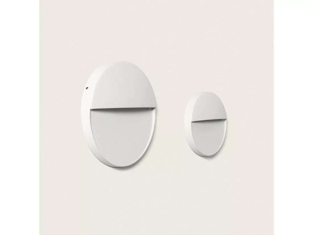 Applique Murale Extérieure LED 6.5W CCT Seleccionable en Saillie Ronde Jade Blanc
