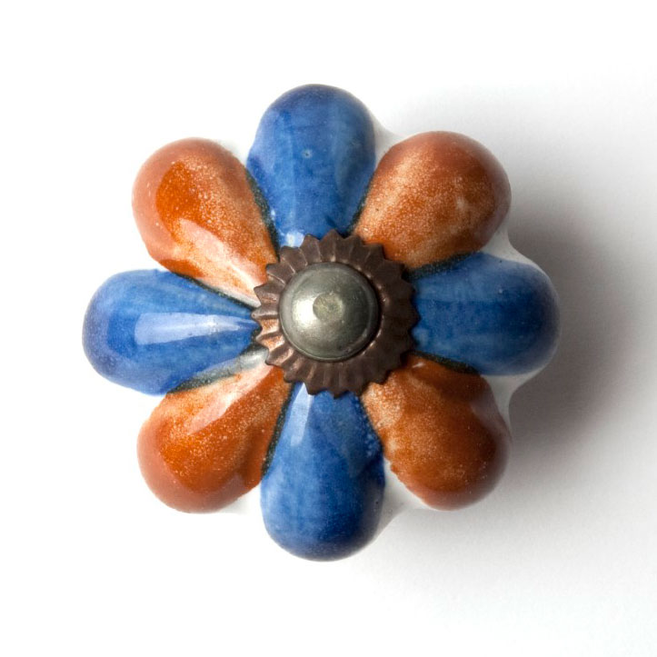 Türknauf 'Blume', braun/blau, Ø 4,5 cm günstig bestellen
