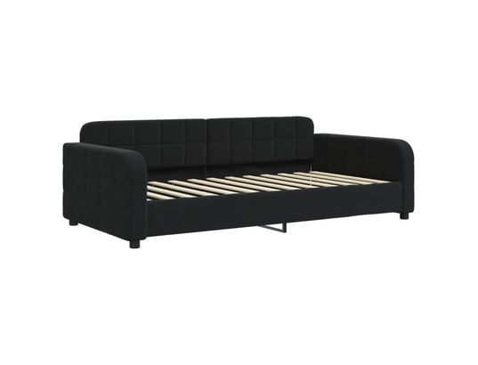 VIDAXL - Lit de jour avec gigogne et matelas noir 90x200 cm velours