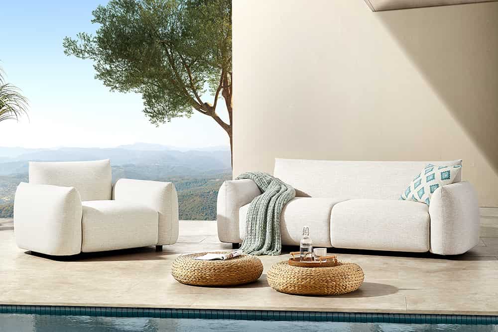 In- und Outdoor Gartensessel SEAHAWK creme Aluminium Olefin 1-Sitzer Sofa wetterfest