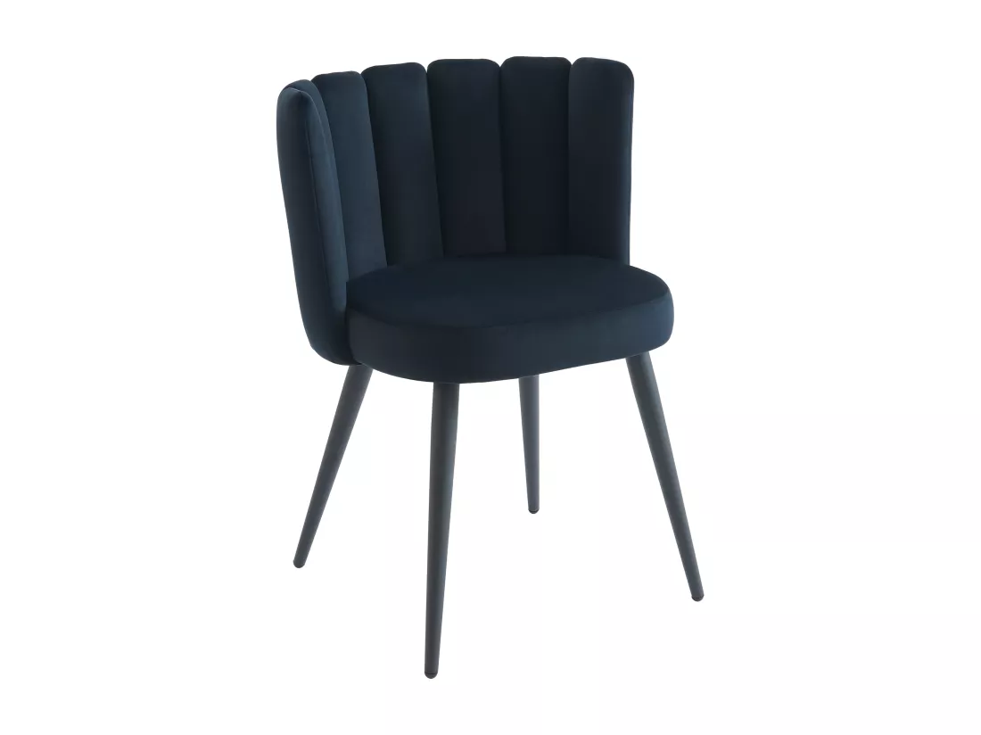 Lot de 2 chaises en velours et métal - Noir - PRANILA de Pascal MORABITO