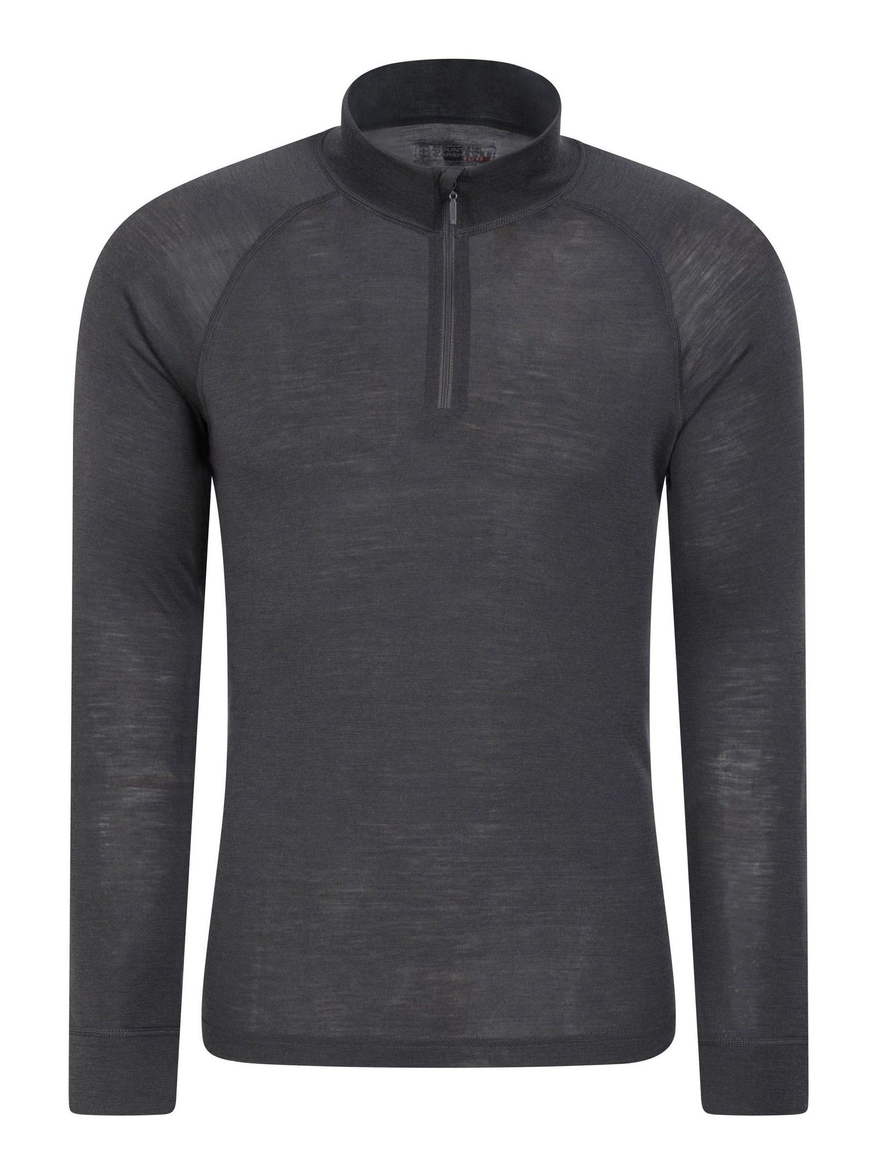 Mountain Warehouse - Thermische top met lange mouwen en korte rits Merino II voor heren