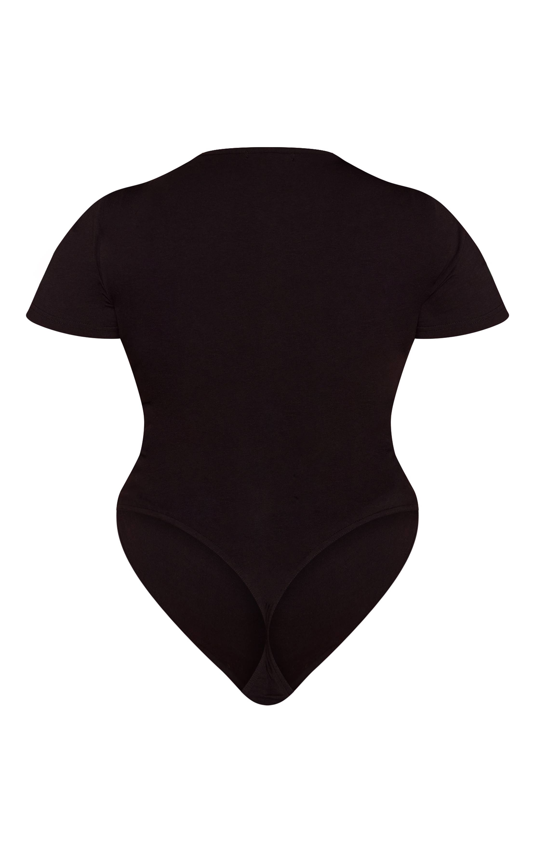 Noir Body Grande Taille À Manches Courtes Avec Logo En Relief