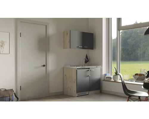 Flex Well Tiago 100 cm mini-keuken met apparatuur, basaltgrijs mat, gedemonteerd, omkeerbare versie 00012464