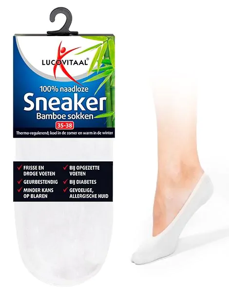 Bamboe Sneakersok Wit 3 paar