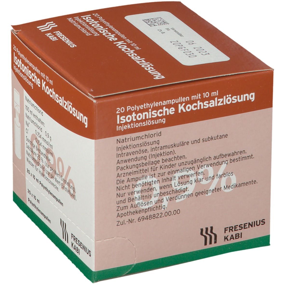 Isotonische Kochsalzlösung 0,9% Plastikampulle