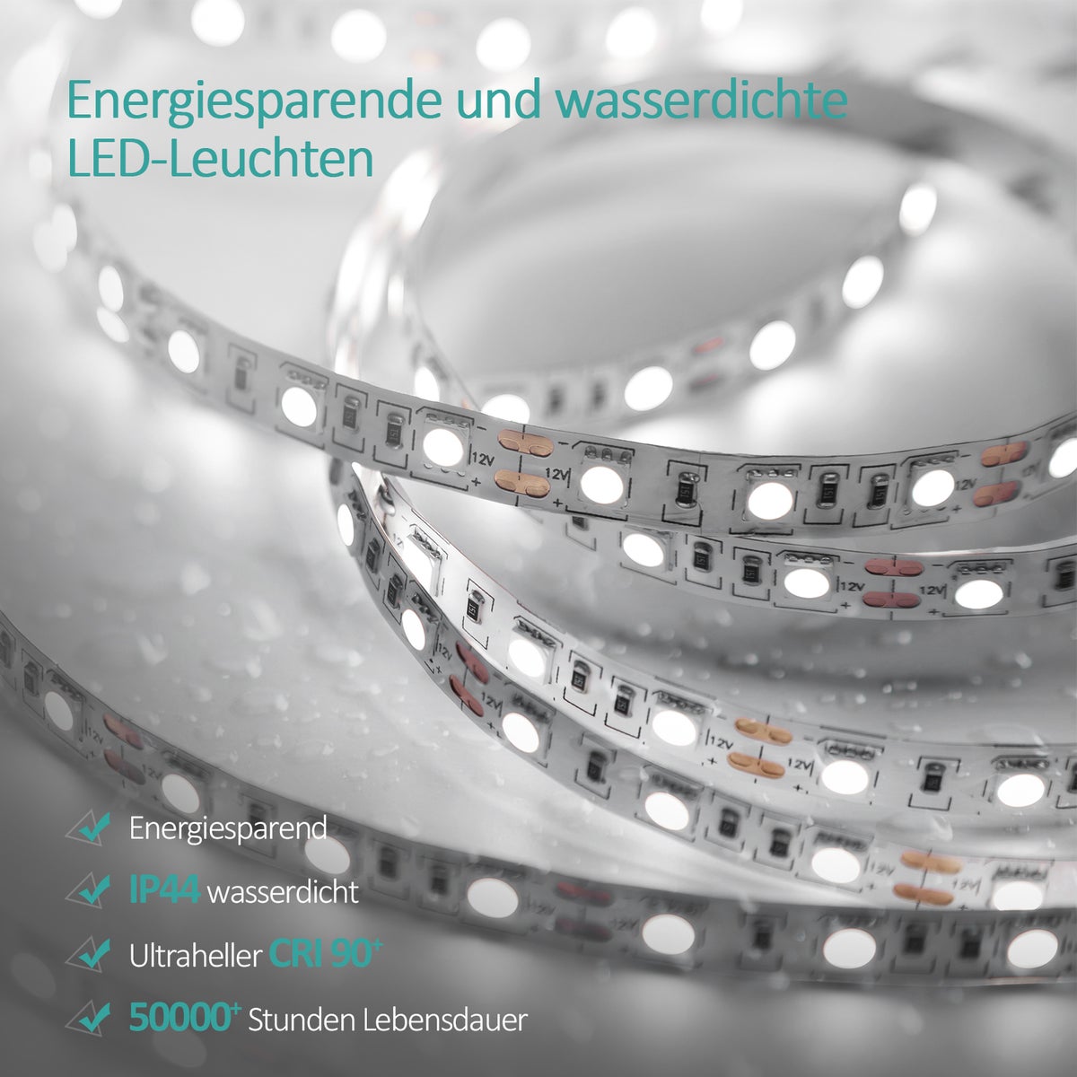 EMKE Badkamerspiegel met verlichting, LED-spiegel met aanraakschakelaar, 3x vergroting, 120 x 60 cm, koel wit