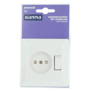 GAMMA Everest Stopcontact met Schakelaar Wit