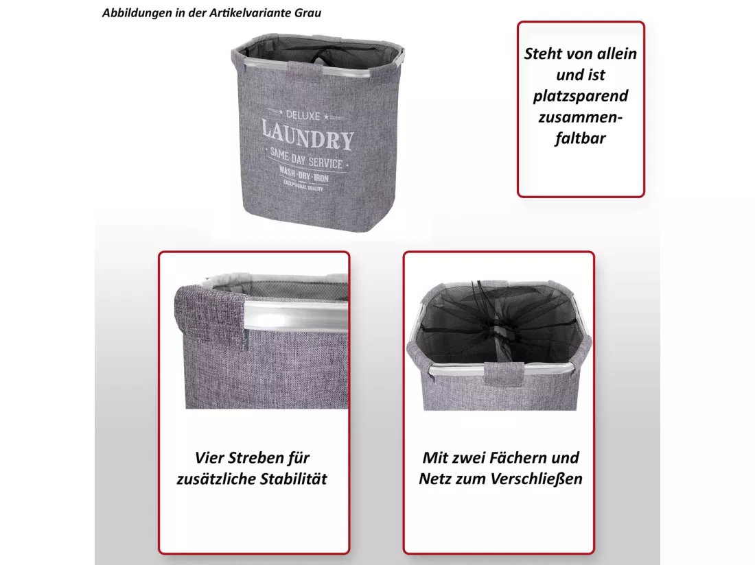 Collecteur de linge MCW-C34, velours bleu