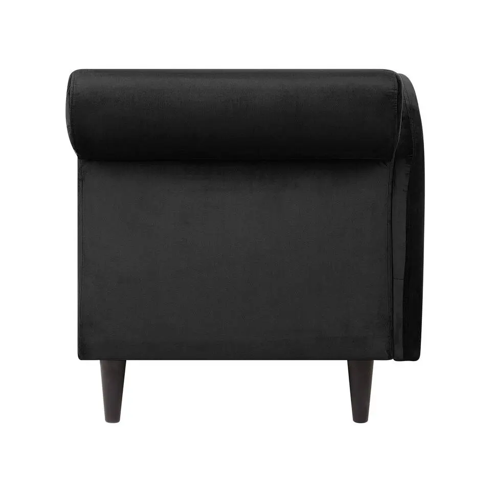 LUIRO - Chaise longue - Zwart - Rechterzijde - Fluweel