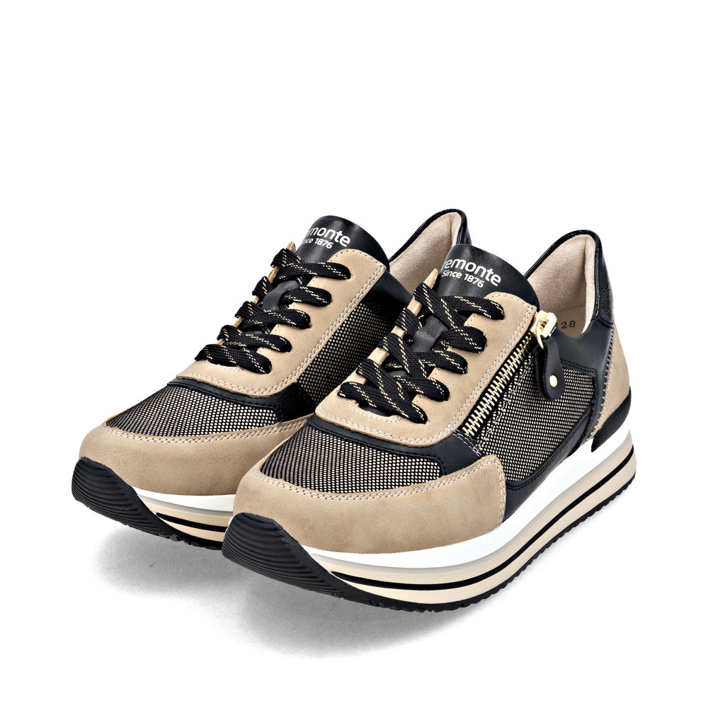 Remonte Damen-Sneaker Beige-Schwarz
