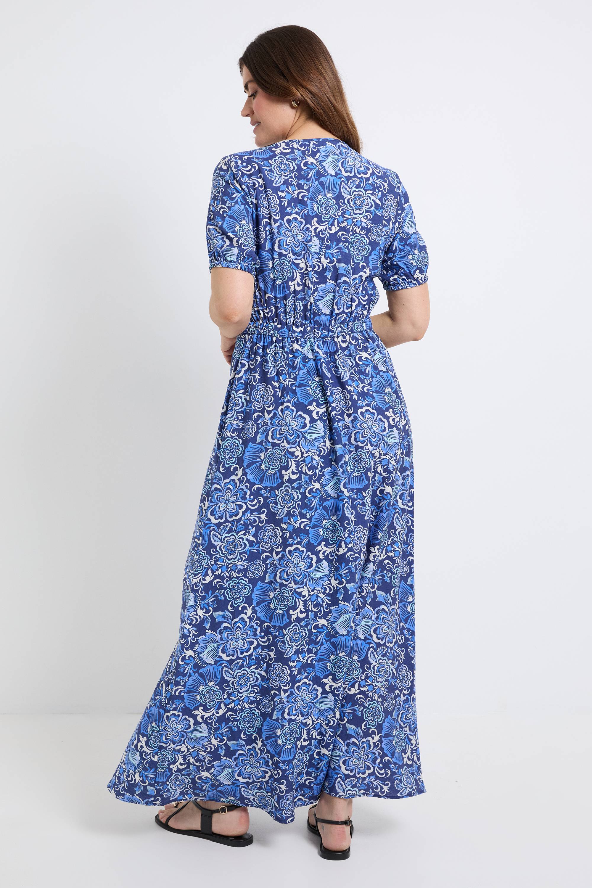 Wallis Robe Longue À Motif Floral Avec Détail Noué