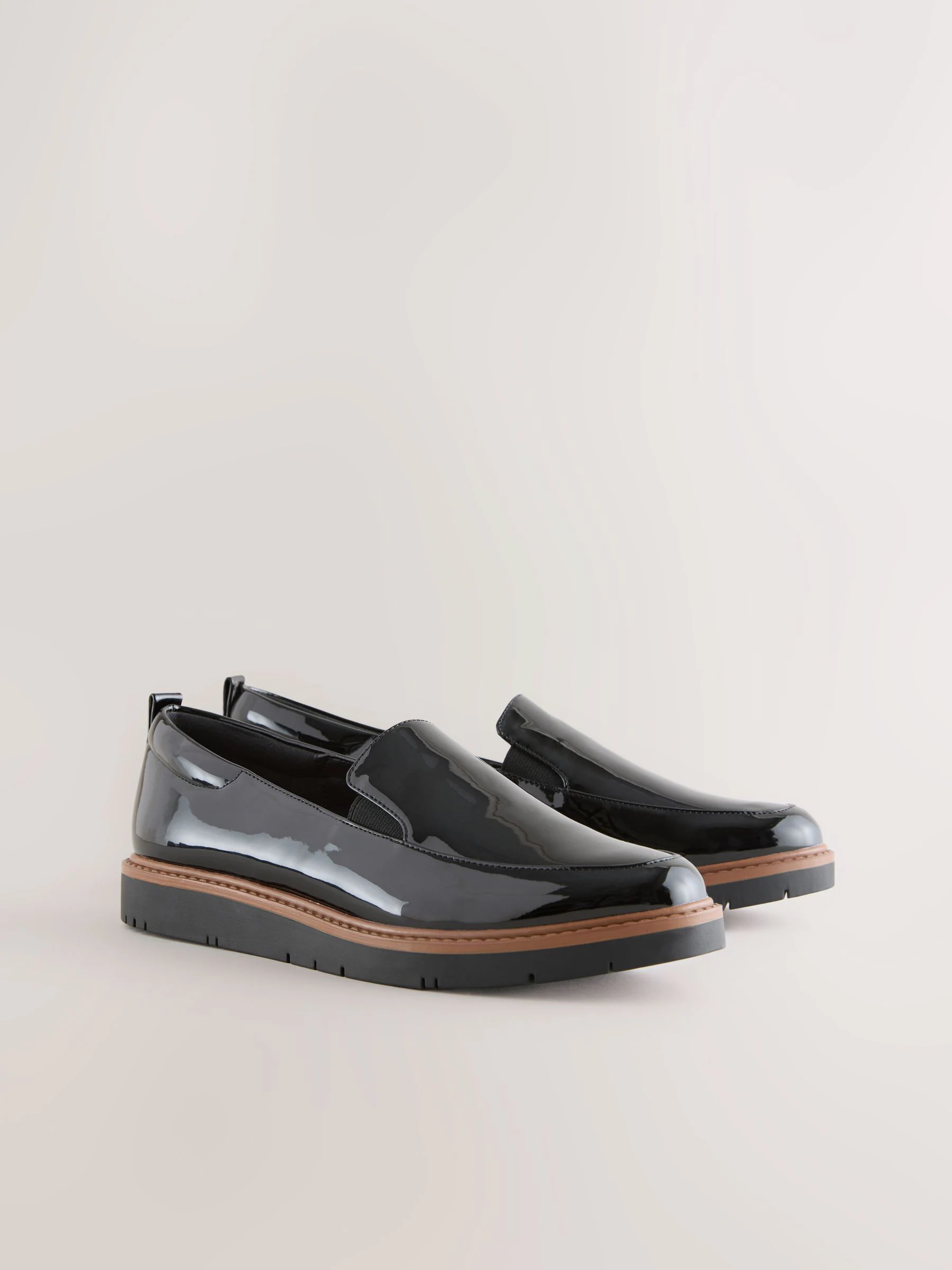 Zwart lak - Forever Comfort® Slip On Clean Chunky Sole Loafers
