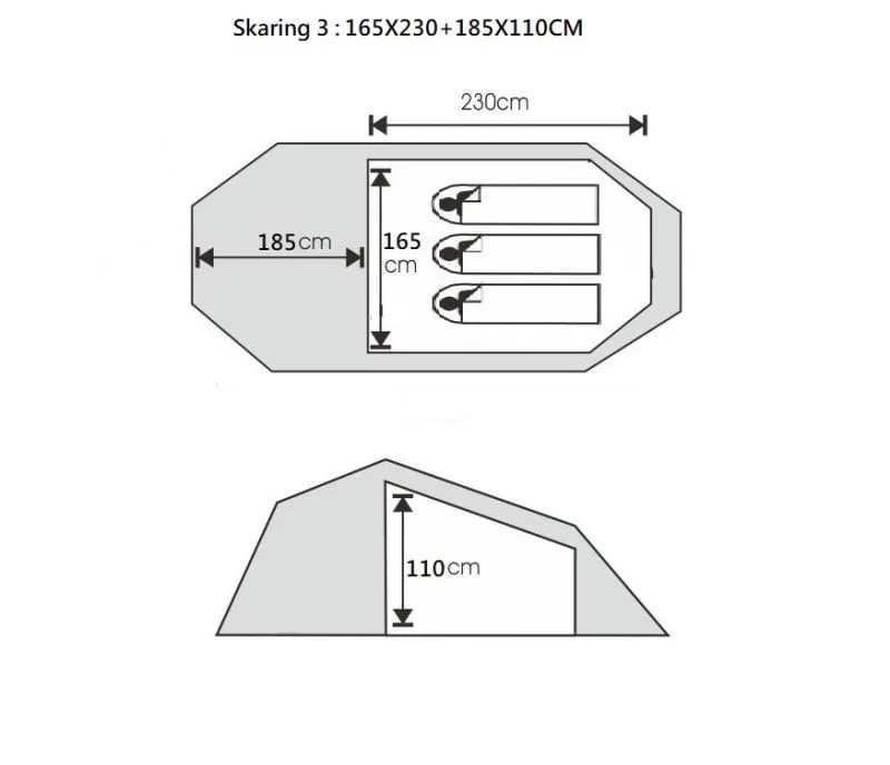 Sydvang Skaring 3P Ultralight Tunnel Tent Olivine