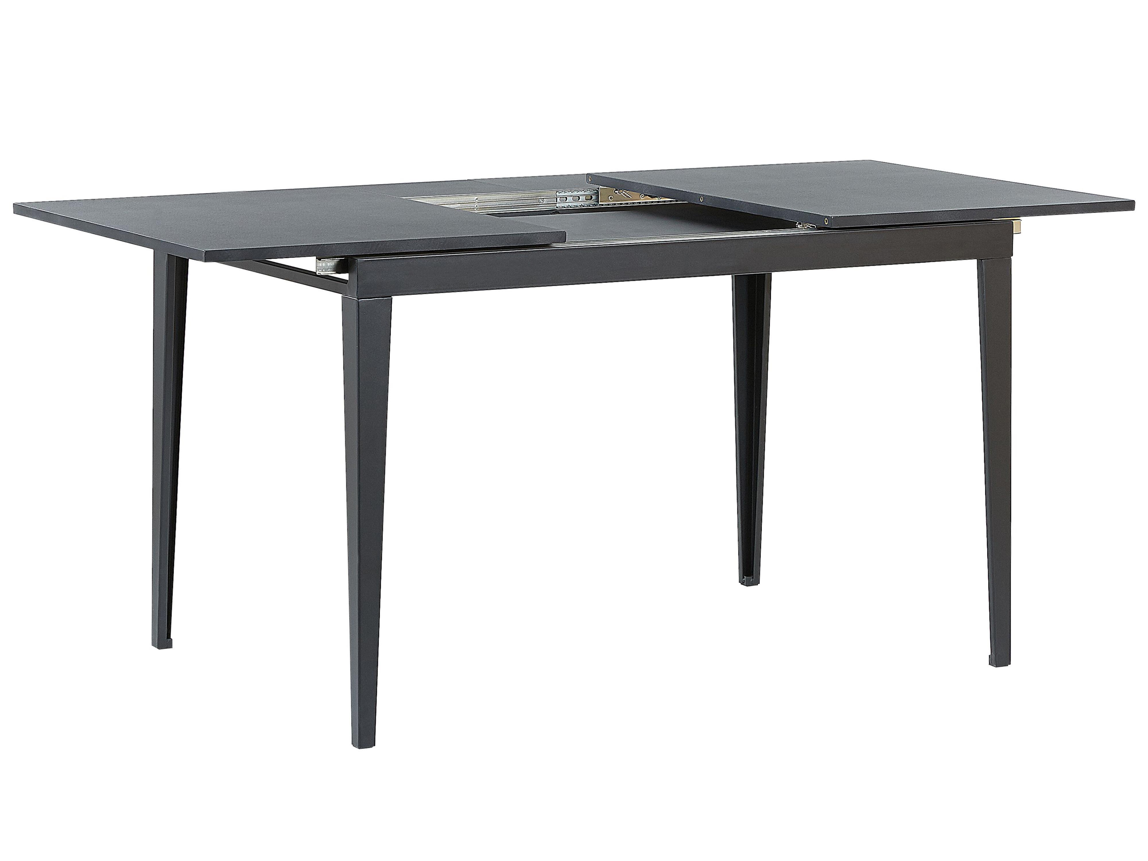 Eettafel uitschuifbaar NORLEY Zwart 80 cm 120/160 cm