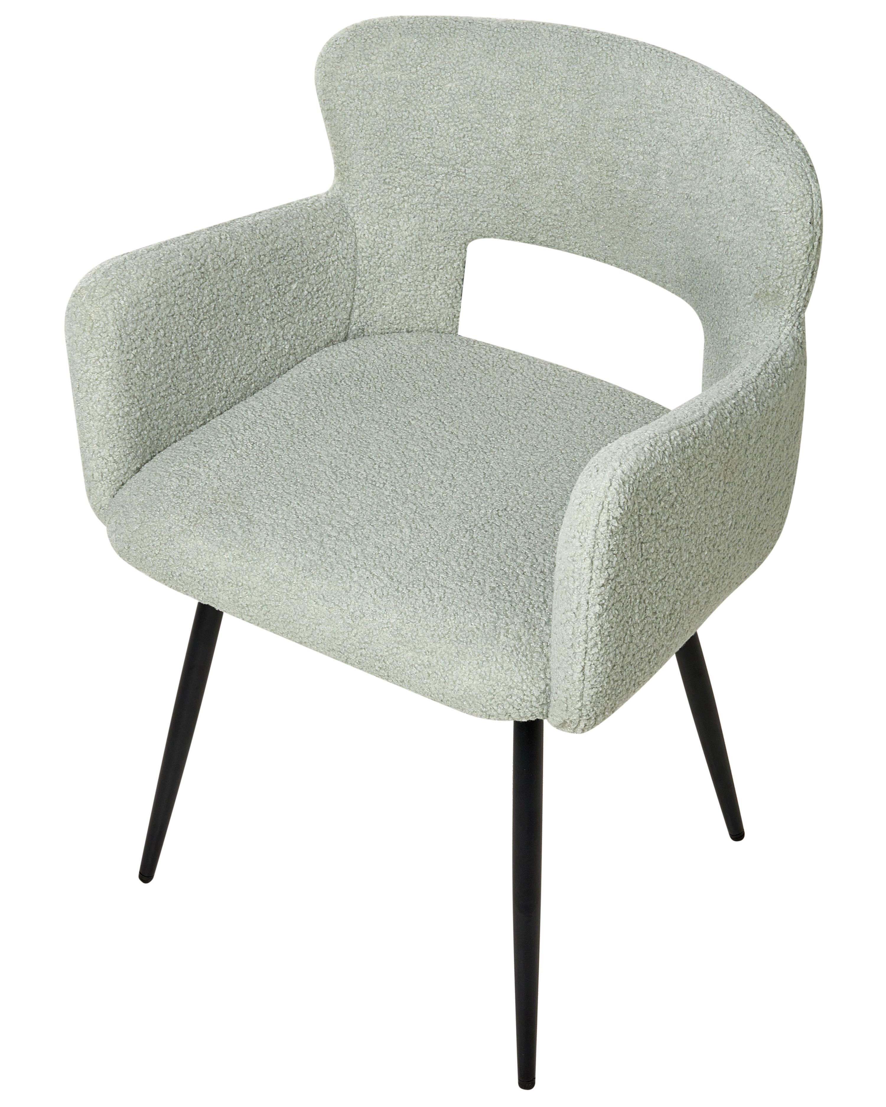 Set van 2 eetkamerstoelen SANILAC Bouclé Lichtgroen