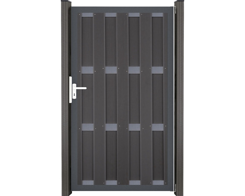 Enkele poort GroJa Merano DIN links voorgemonteerd zonder paalframe antraciet 100 x 180 cm antraciet