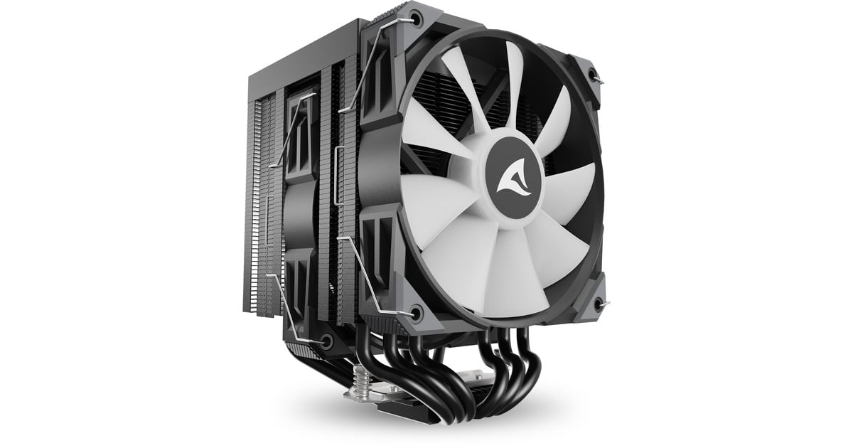 SharkoonA60 RGB CPU-koeler  (Zwart, 4-pins PWM fan-connector)