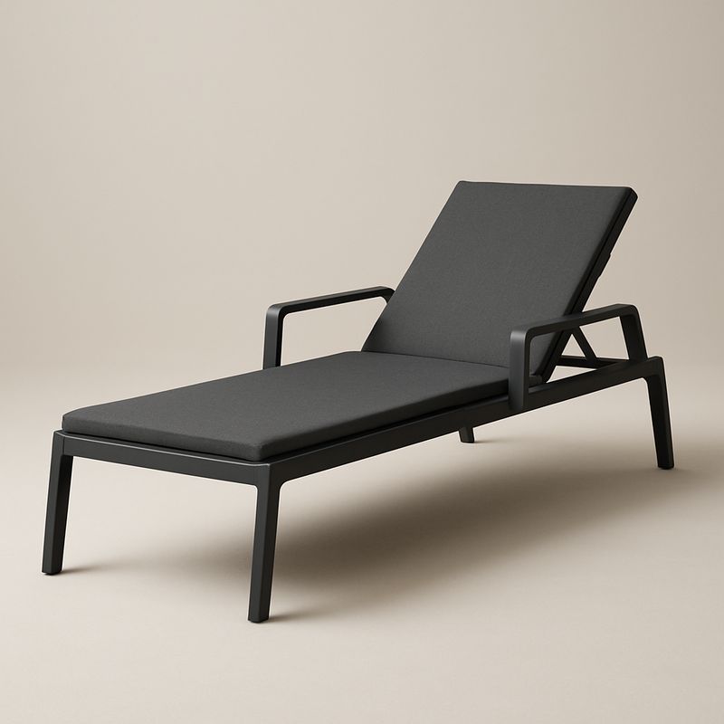 Gartenliege Aluminium Textilene Schwarz 200x70x40 cm