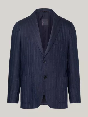 Blazer de corte regular com trama espinha de peixe