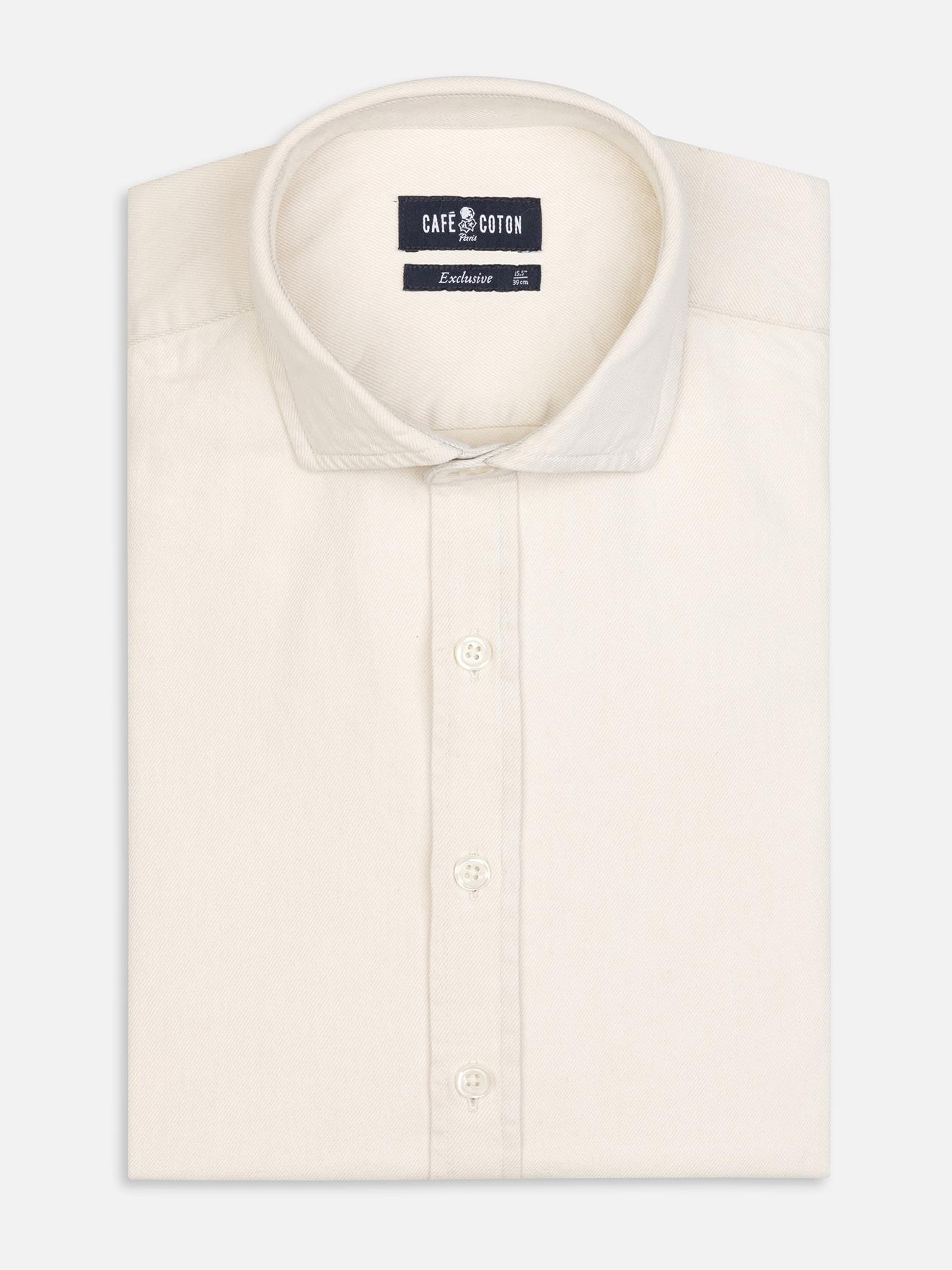 Chemise cintrée Gustav en denim écrue