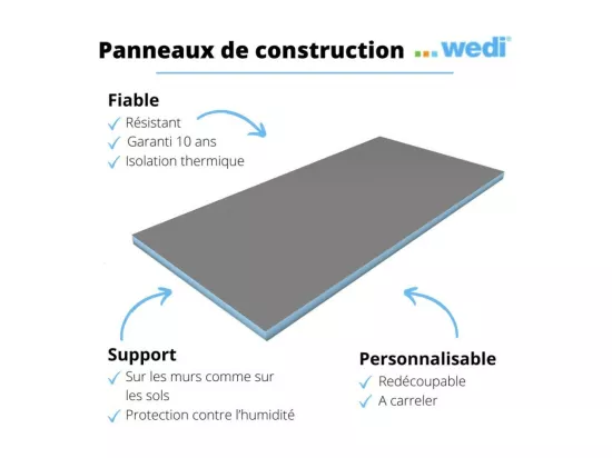 Panneau de construction WEDI 250 x 60 x 10 cm