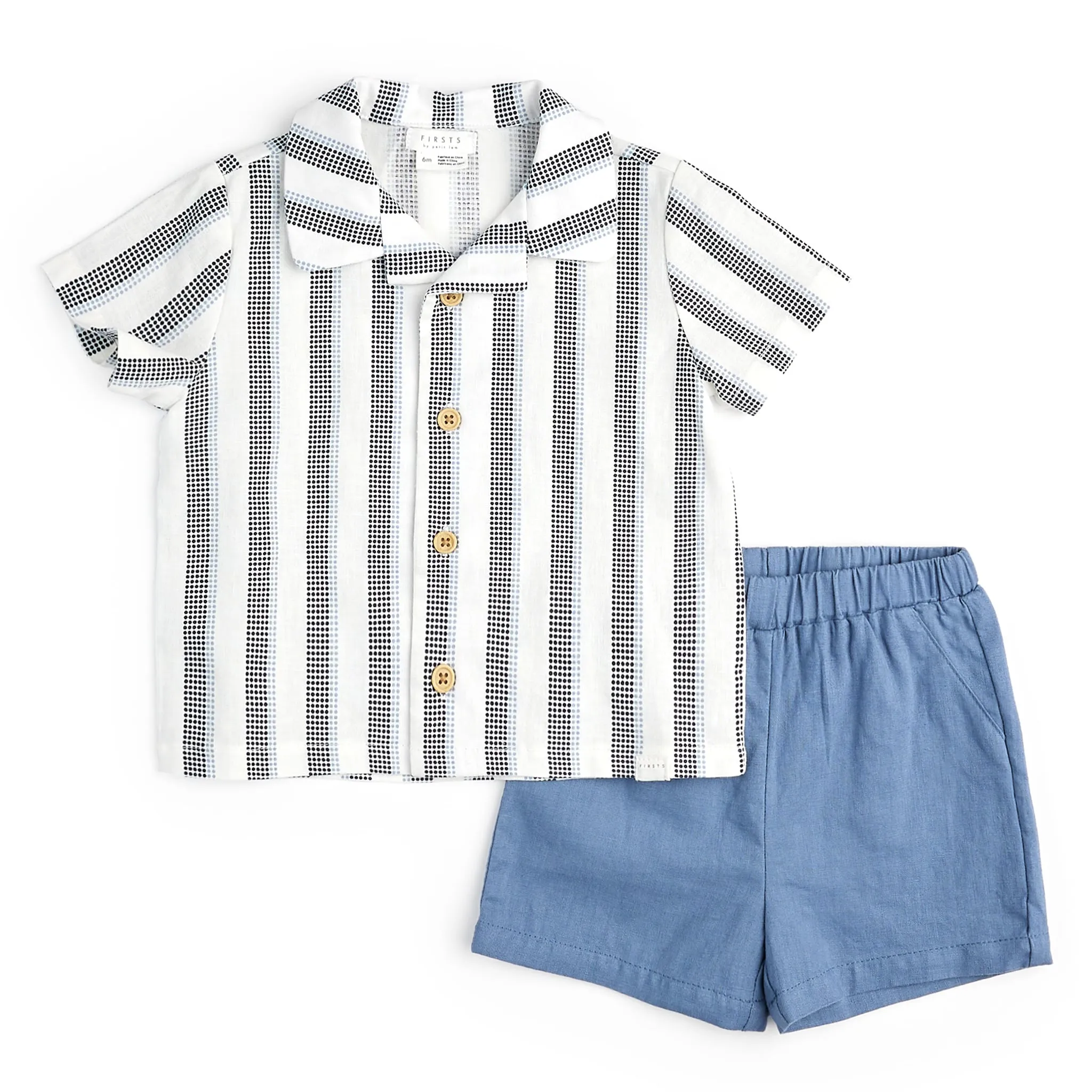 Firsts par Petit Lem Ensemble Short Lin Bleuet 6-24mois