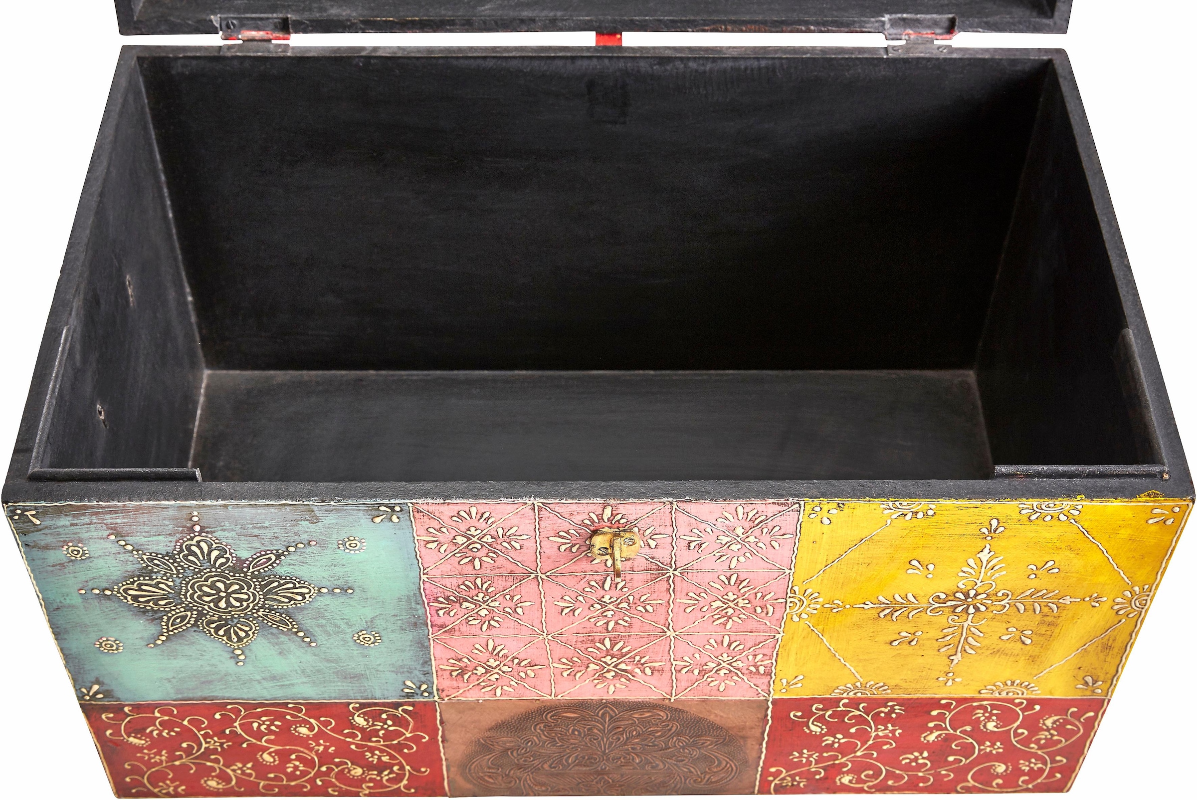 Home affaire Truhe »Vivek« handbemalt, mit Metallverschluss