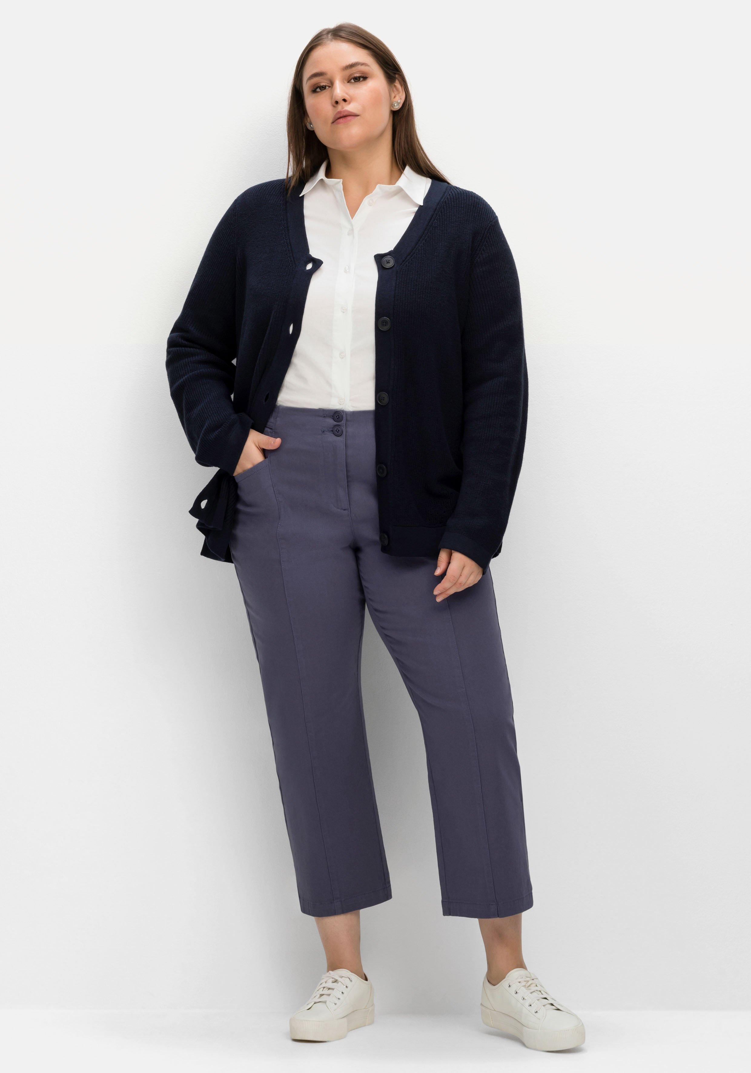 Strickjacke mit dezentem Ajourstrick-Einsatz