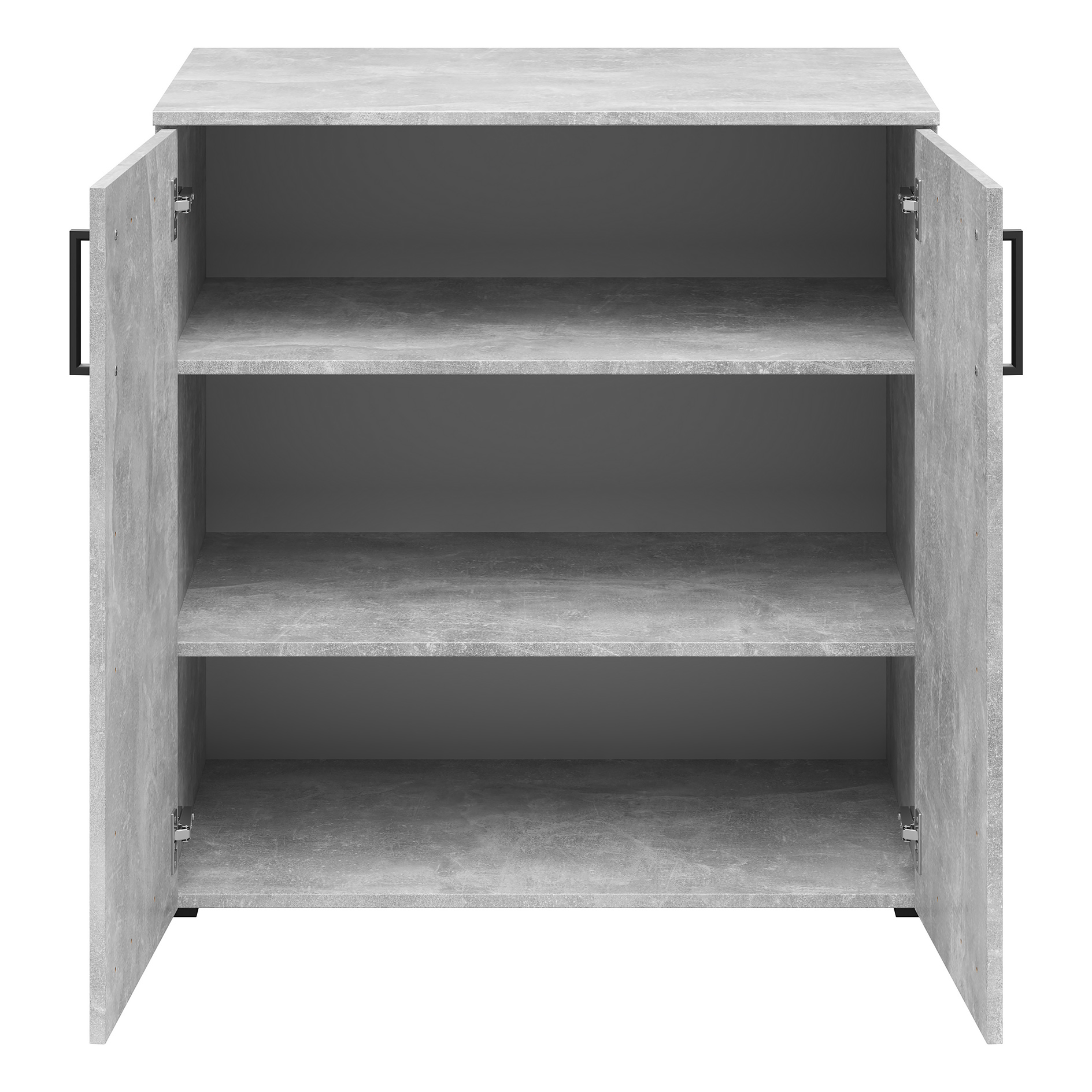 Kommode - Betonoptik - 2 Türen - XL-Tiefe - 80 cm breit
