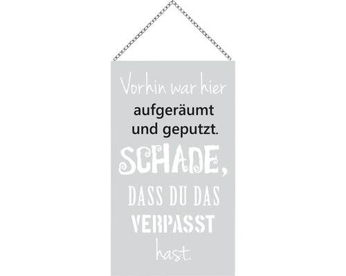 Houten bord met ketting 
