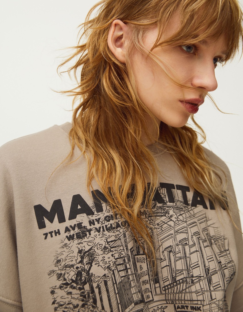 Moletom estampado oversized