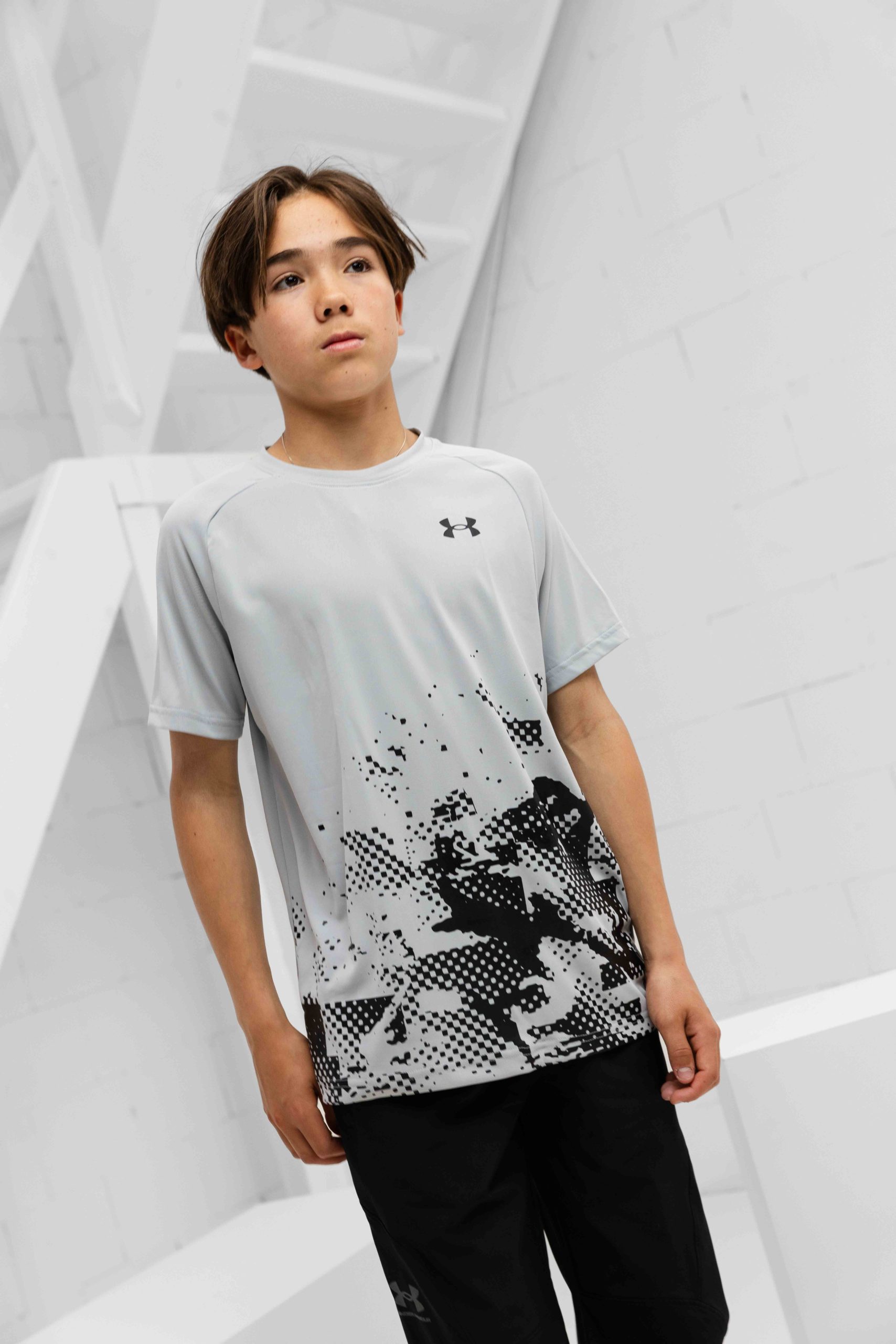 Under Armour Tech Graphic T-Shirt Kids Grijs/Zwart