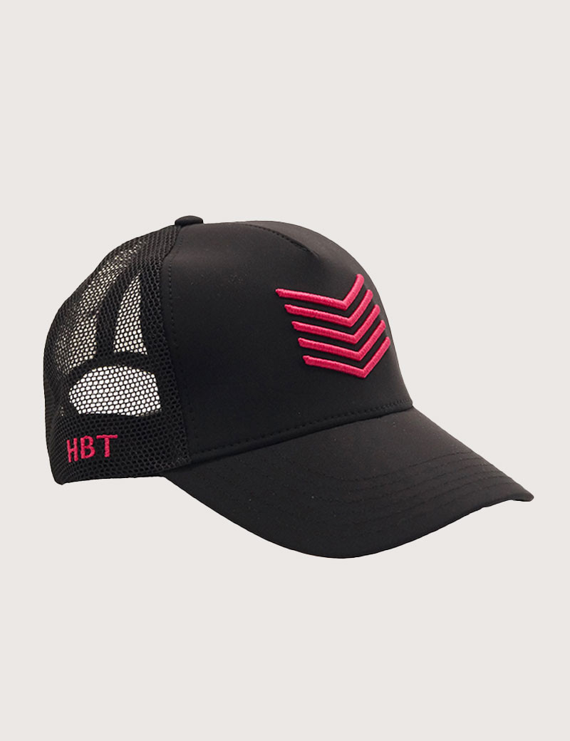 HBT CASQUETTE CHEVRONS NOIRE FUCHSIA MIXTE