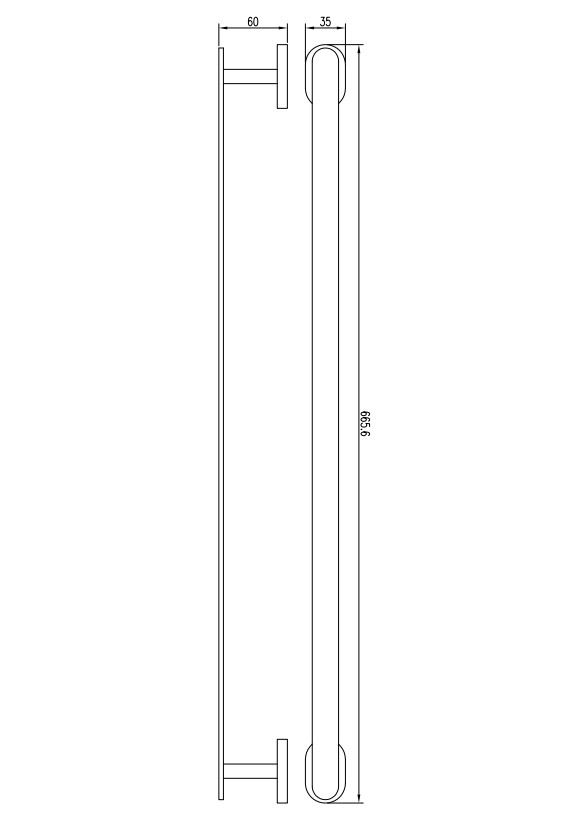 Eastbrook Salerno messing handdoekbeugel chroom 65cm