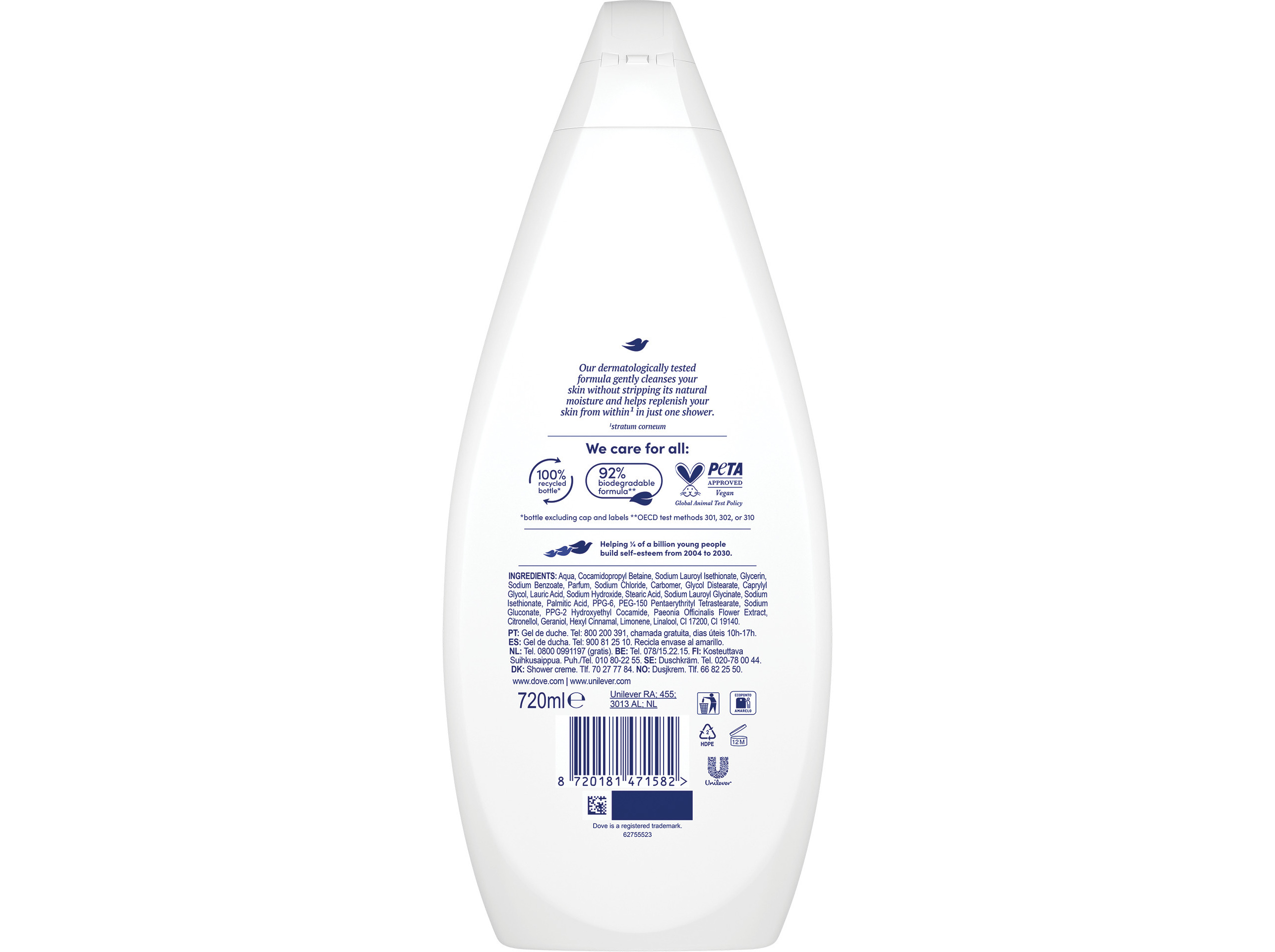 GEL BANHO DOVE PETAL SOFT 720ML