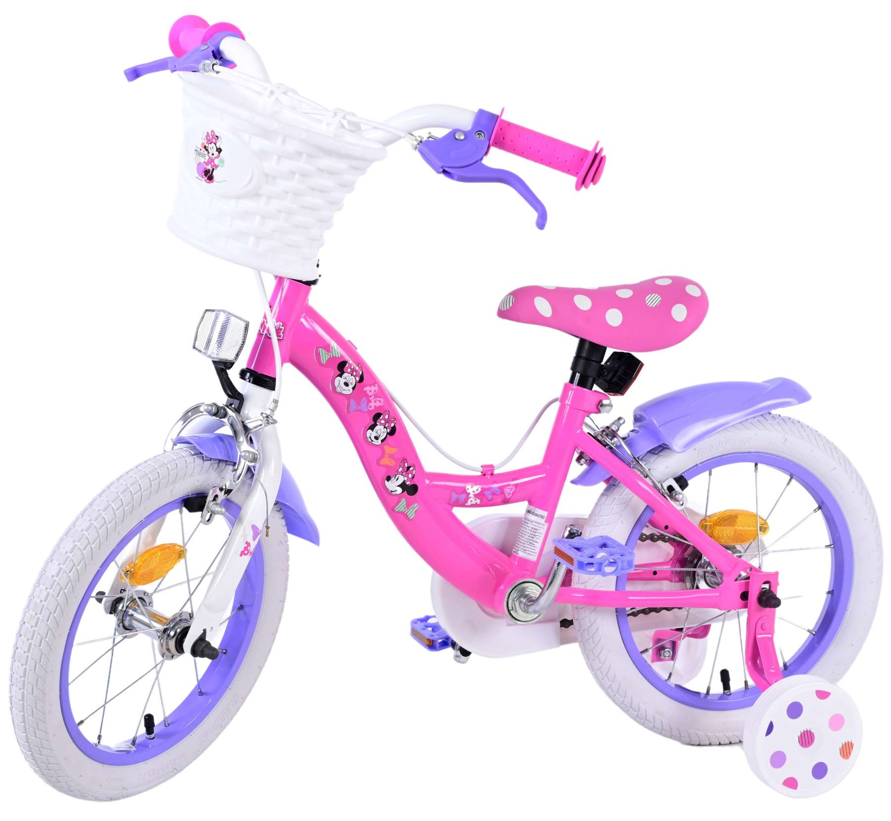 Kinderfahrrad Disney Minnie für Mädchen 14 Zoll Kinderrad in Rosa