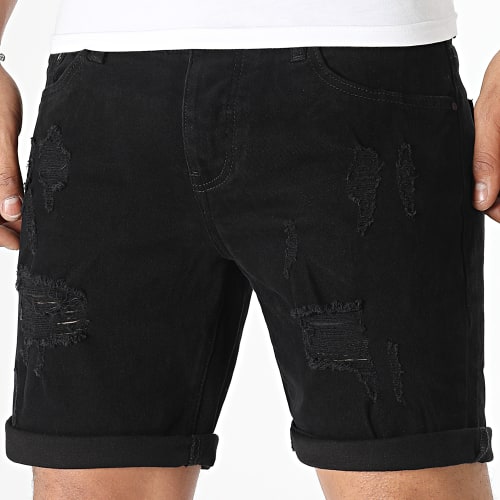 Short Jean Avec Destroy 0207 Noir