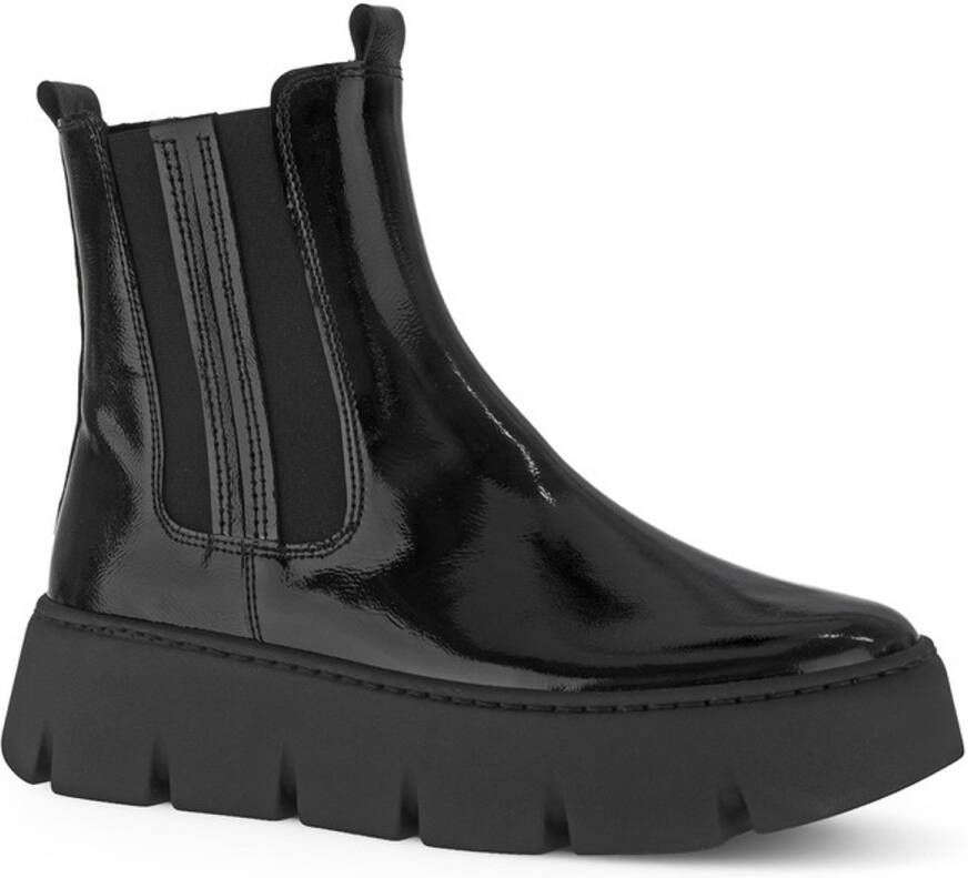 GABOR Enkelboots Dames 743.2 Maat: 41 Materiaal: Lakleer Kleur: Zwart