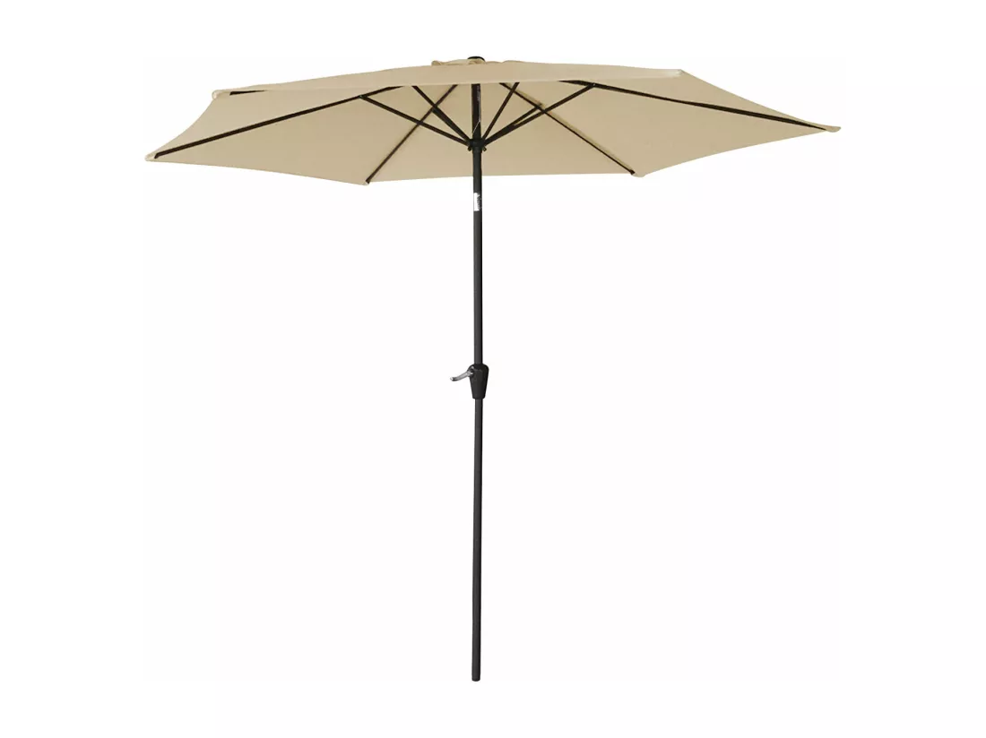 Parasol droit HAPUNA rond 2,70m de diamètre beige - HAPPY GARDEN