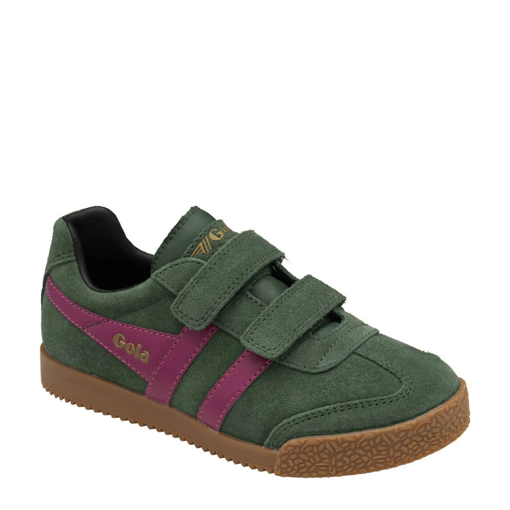 Gola Harrier Strapsuède sneakers groen/roze