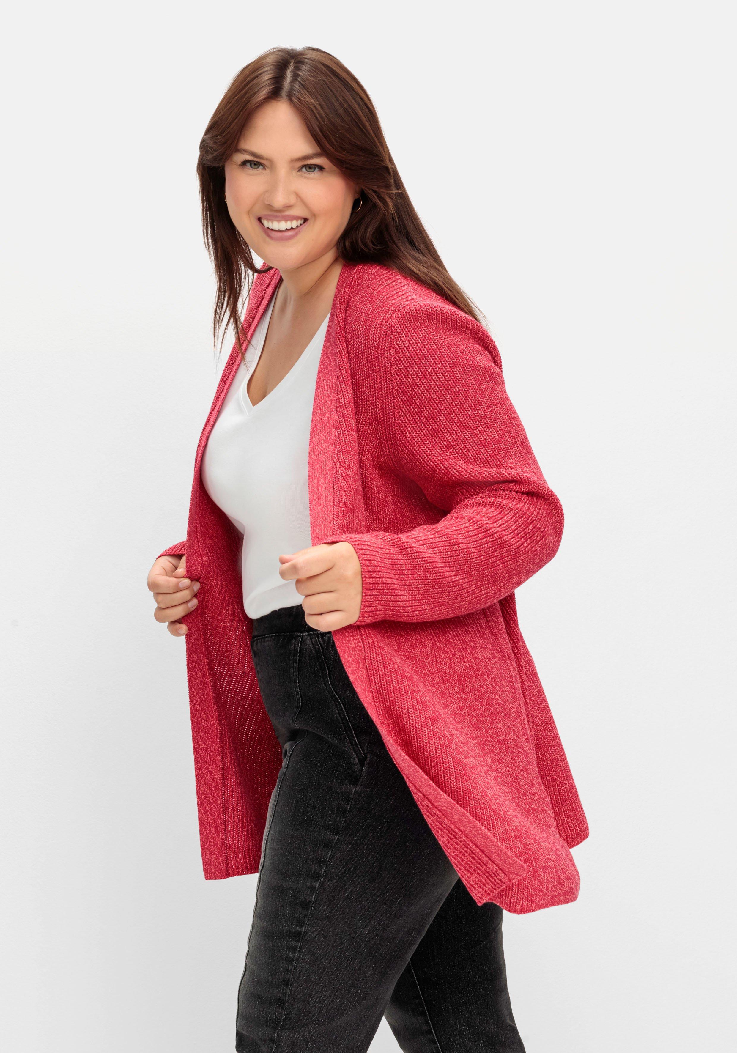 Longstrickjacke im Patentstrickmuster