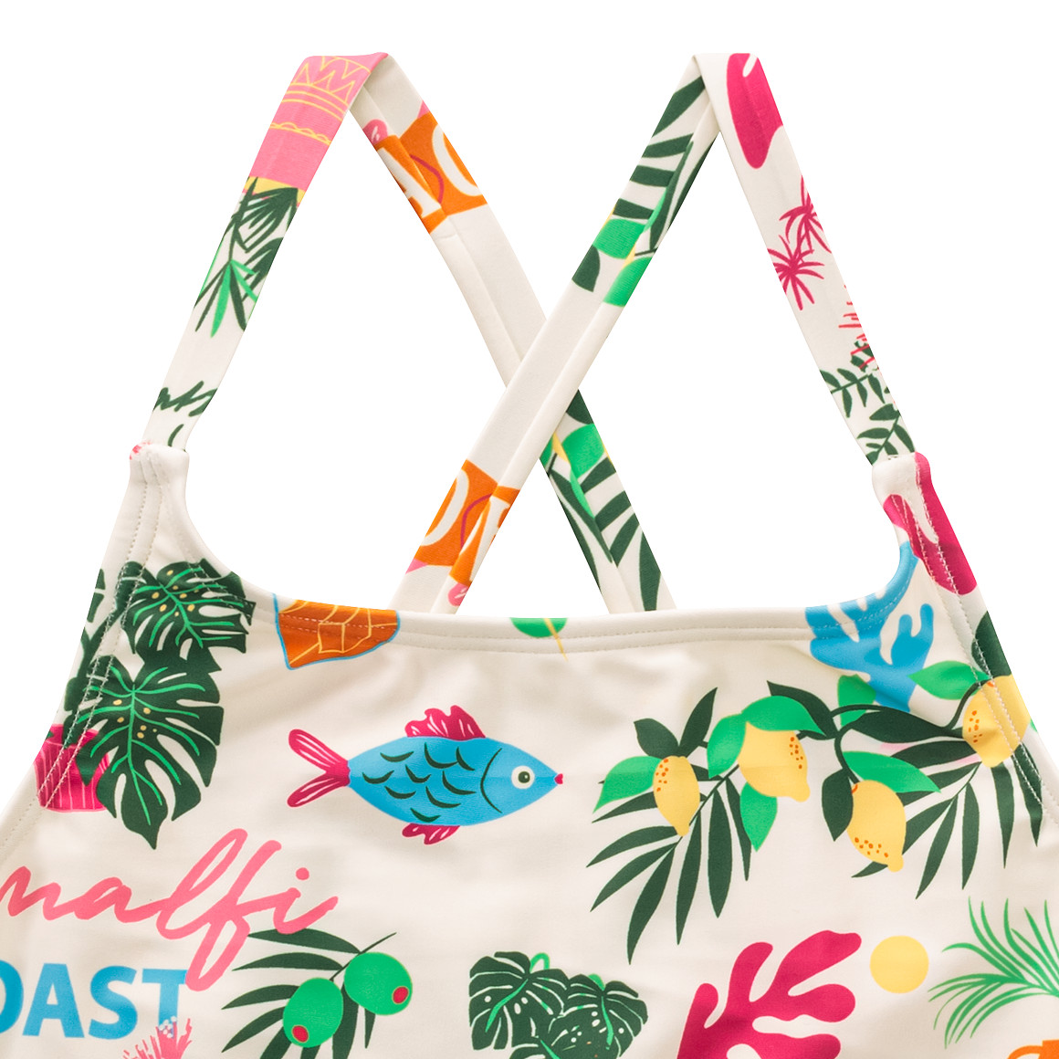 Jonas Nielsen Mädchen Bikini mit Urlaubs-Motiven weiss / bunt