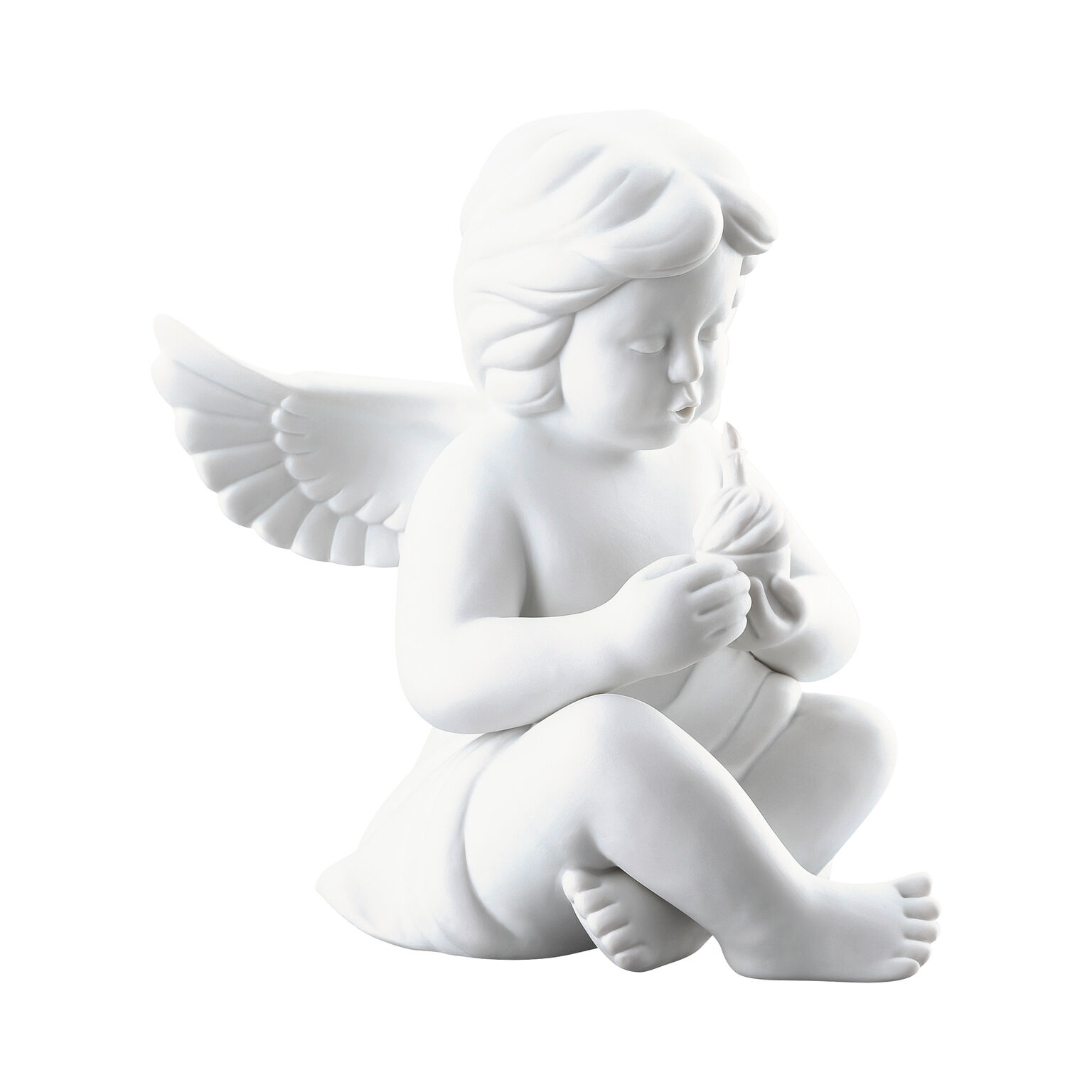Angels Weiss matt Engel mit Geburtstagskuchen