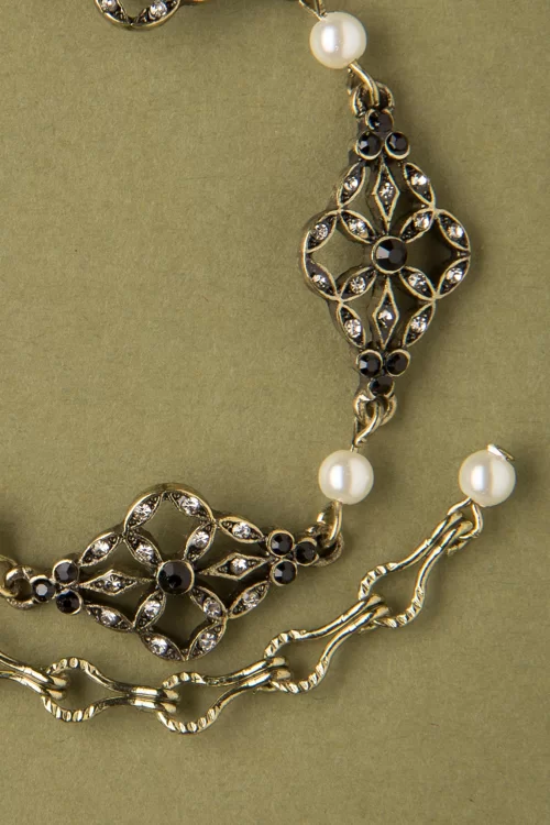 Lovely Victoriaanse filigraan armband in zwart