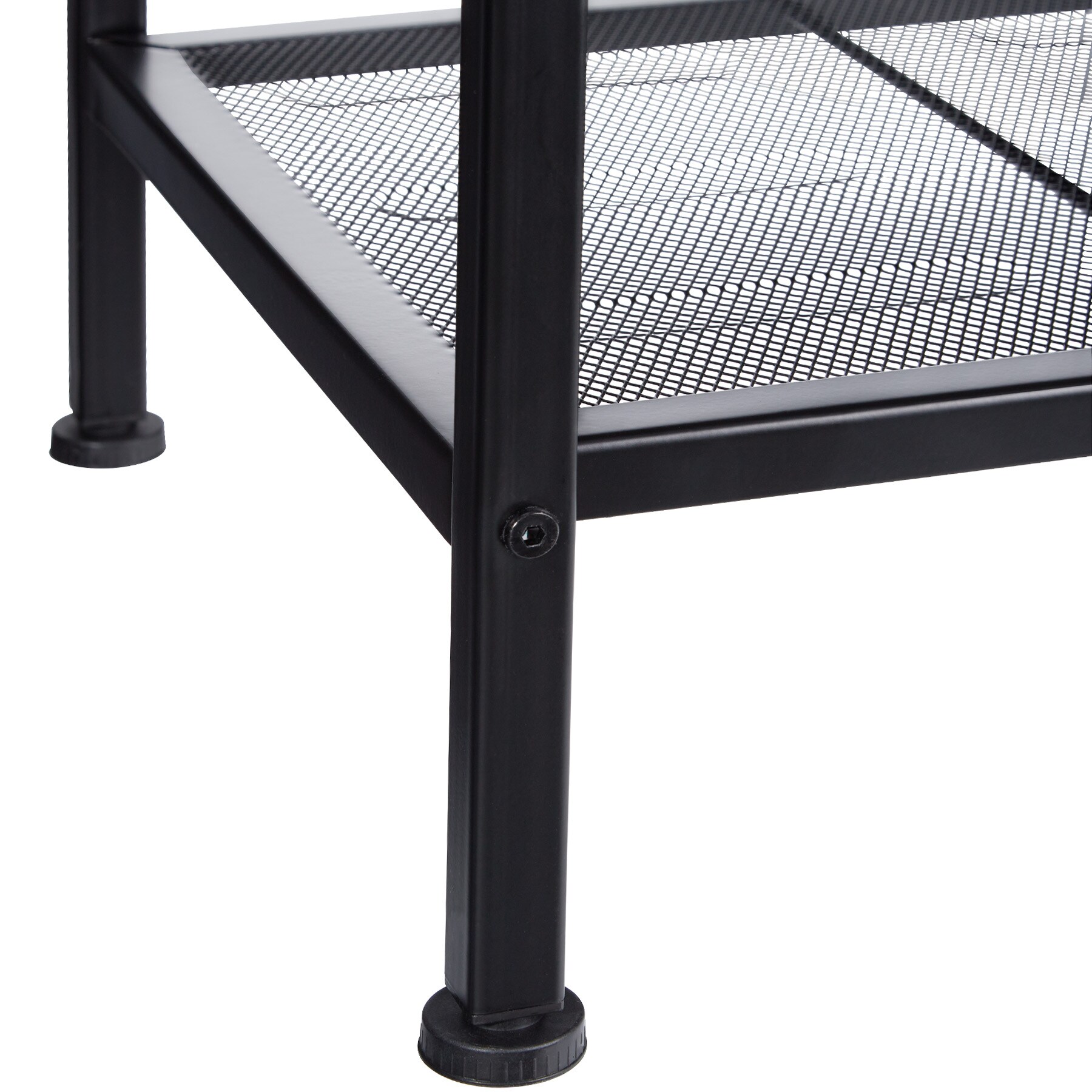 tectake® Beistelltisch, Industrial Style, mit Ablage in Tablettform und Gitterablage, 41,5 x 41 x 56 cm