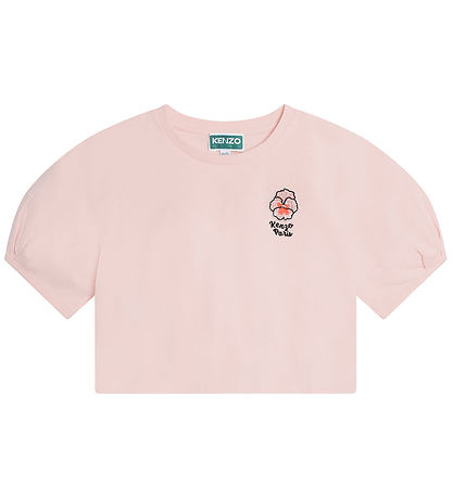 Kenzo T-Shirt - Kurz geschnitten - Verschleiert Pink m. Blume